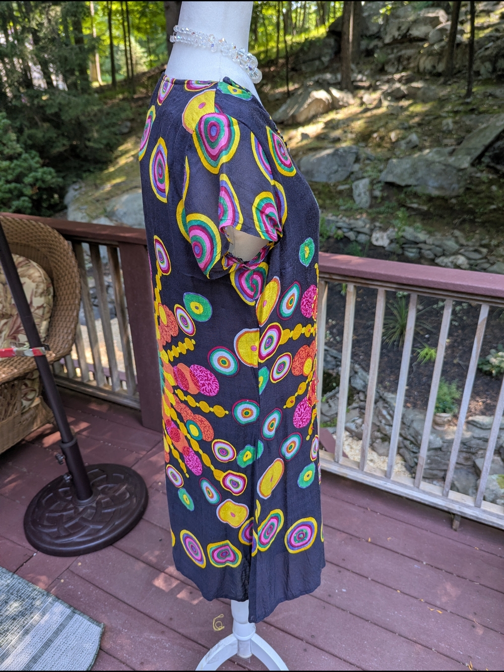 Desigual Black Tunic with Vibrant Multicolor Sunburst Embroidery - Picture 8 of 16